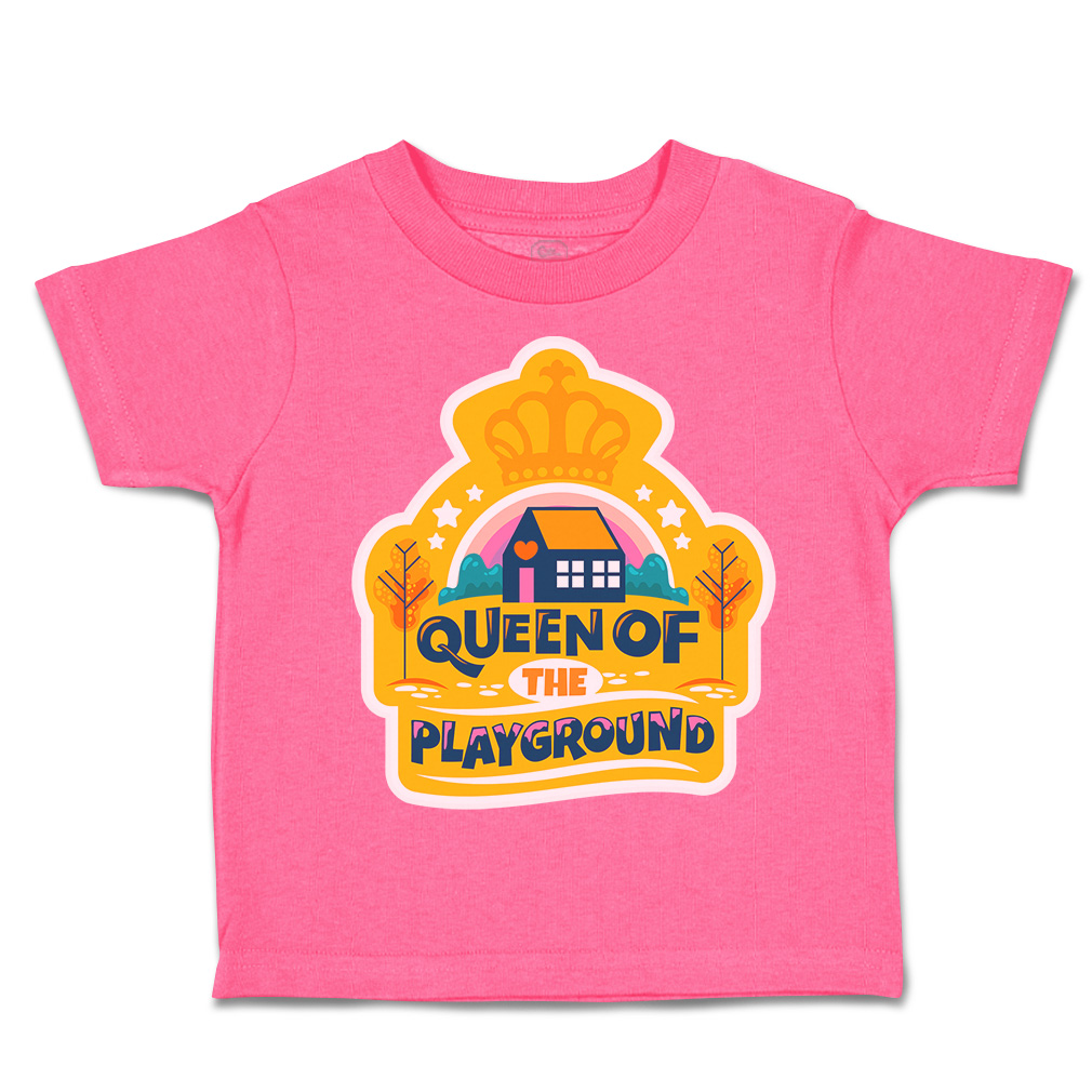 Toddler T-Shirt Queen of The Playground Cotton Back to Class Boy & Girl Clothes - Picture 7 of 14