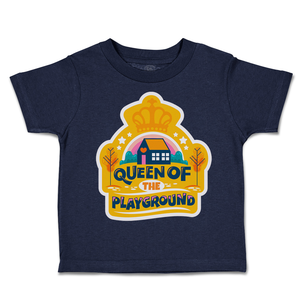 Toddler T-Shirt Queen of The Playground Cotton Back to Class Boy & Girl Clothes - Picture 10 of 14