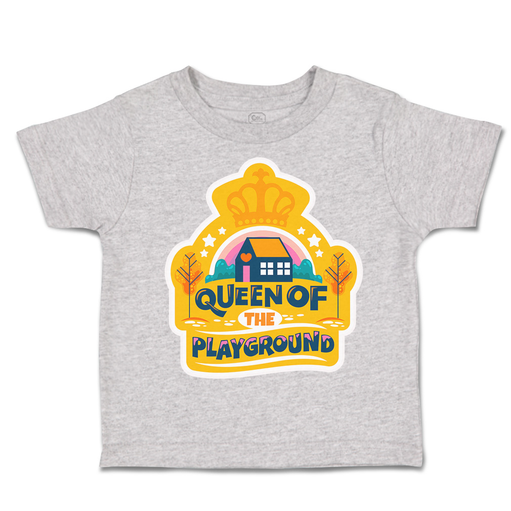 Toddler T-Shirt Queen of The Playground Cotton Back to Class Boy & Girl Clothes - Picture 11 of 14