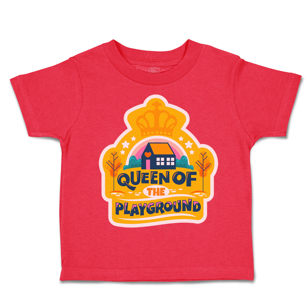 Toddler T-Shirt Queen of The Playground Cotton Back to Class Boy & Girl Clothes - Picture 12 of 14