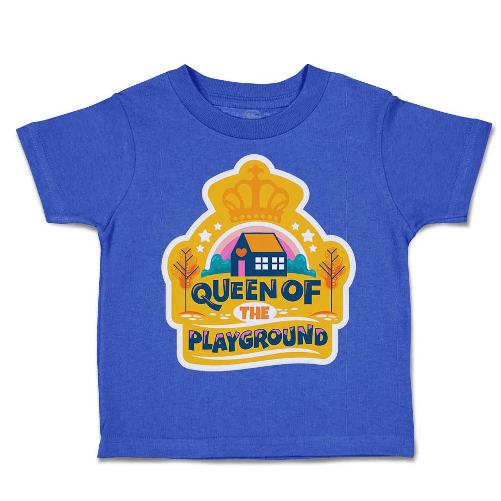 Toddler T-Shirt Queen of The Playground Cotton Back to Class Boy & Girl Clothes - Picture 13 of 14