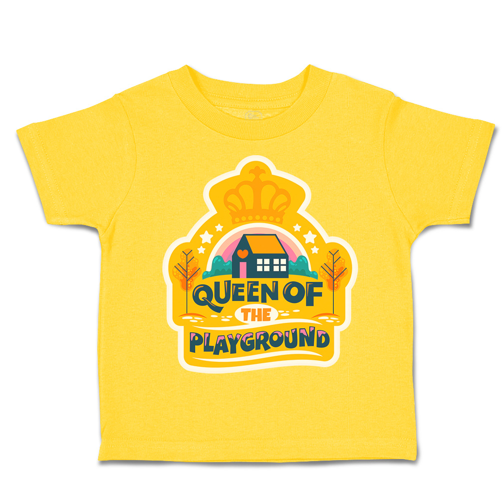 Toddler T-Shirt Queen of The Playground Cotton Back to Class Boy & Girl Clothes - Picture 14 of 14