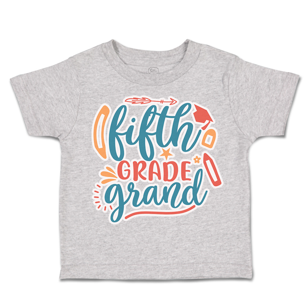 Toddler T-Shirt School Fifth Grade Grand Cotton Back to Class Boy & Girl Clothes - Picture 11 of 14