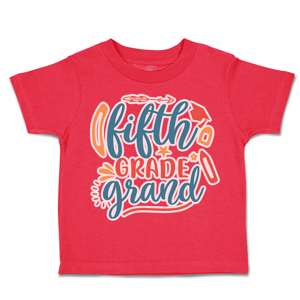Toddler T-Shirt School Fifth Grade Grand Cotton Back to Class Boy & Girl Clothes - Picture 12 of 14