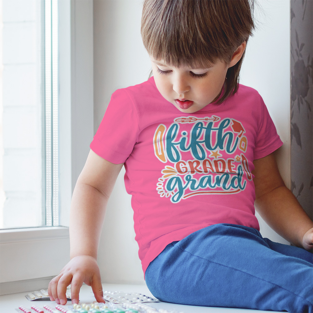 Toddler T-Shirt School Fifth Grade Grand Cotton Back to Class Boy & Girl Clothes - Picture 4 of 14