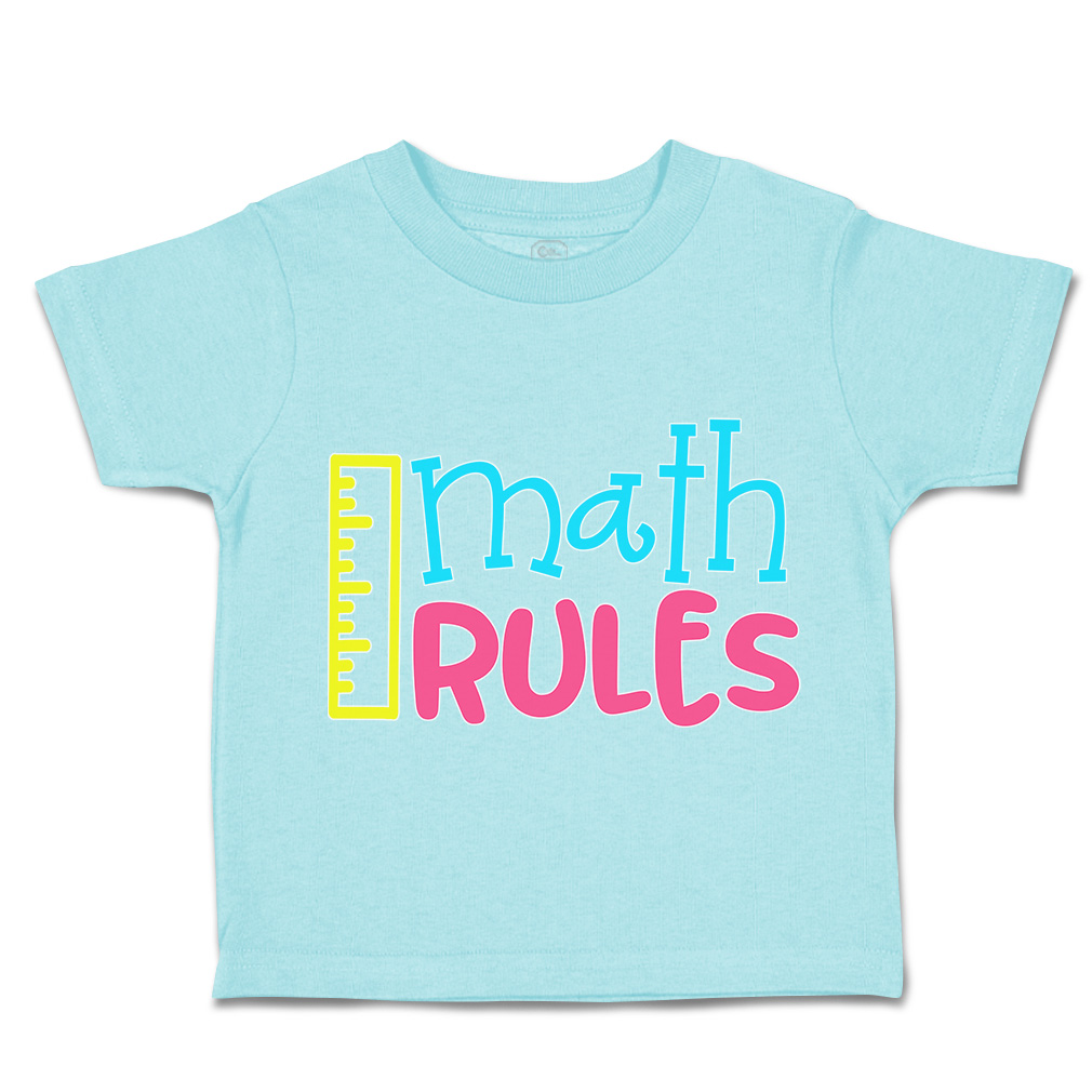 Toddler T-Shirt Math Rules Back to Class Boy & Girl Clothes Grade Baby Funny Tee - Picture 6 of 14