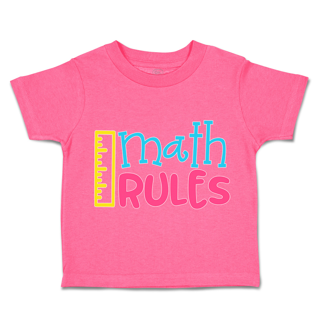 Toddler T-Shirt Math Rules Back to Class Boy & Girl Clothes Grade Baby Funny Tee - Picture 7 of 14