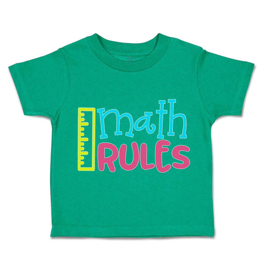 Toddler T-Shirt Math Rules Back to Class Boy & Girl Clothes Grade Baby Funny Tee - Picture 9 of 14