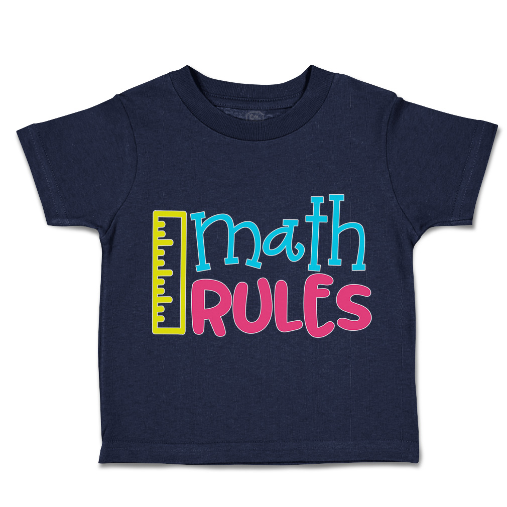 Toddler T-Shirt Math Rules Back to Class Boy & Girl Clothes Grade Baby Funny Tee - Picture 10 of 14