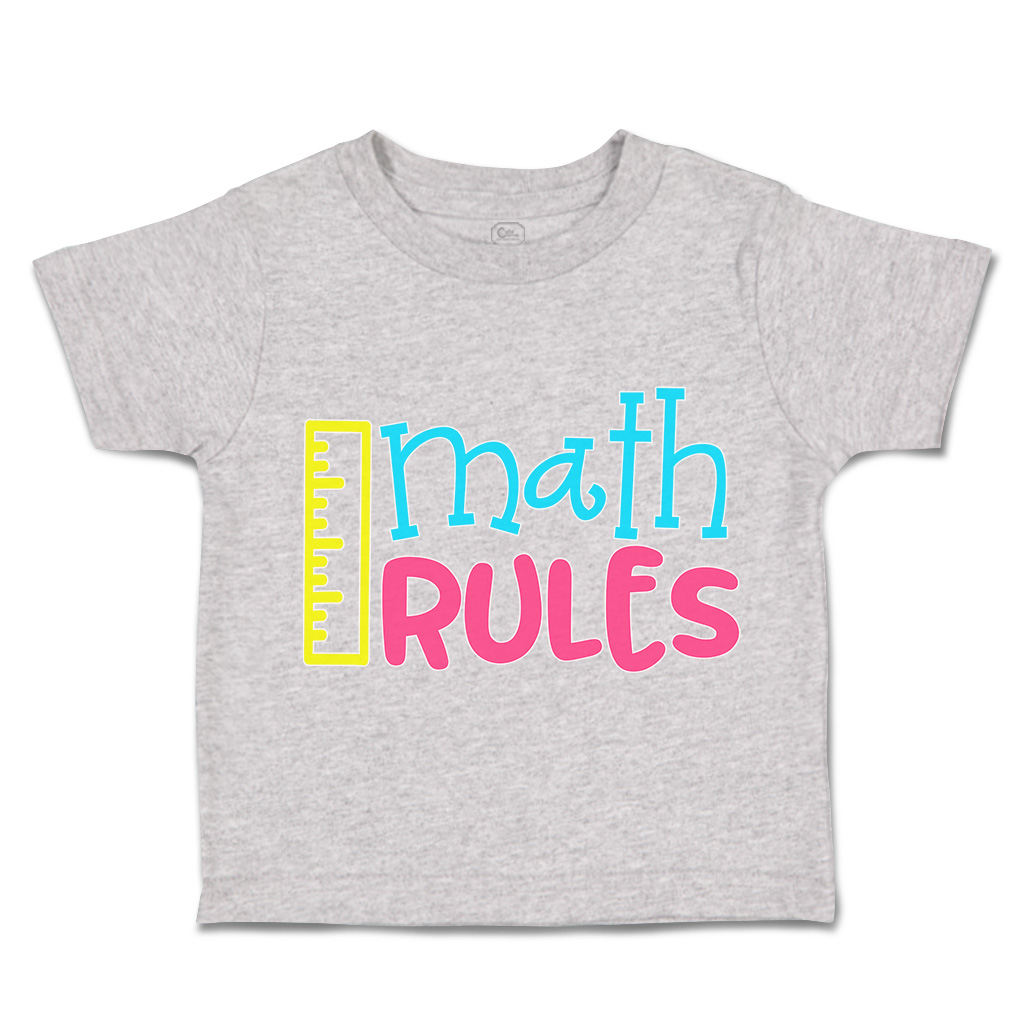 Toddler T-Shirt Math Rules Back to Class Boy & Girl Clothes Grade Baby Funny Tee - Picture 11 of 14