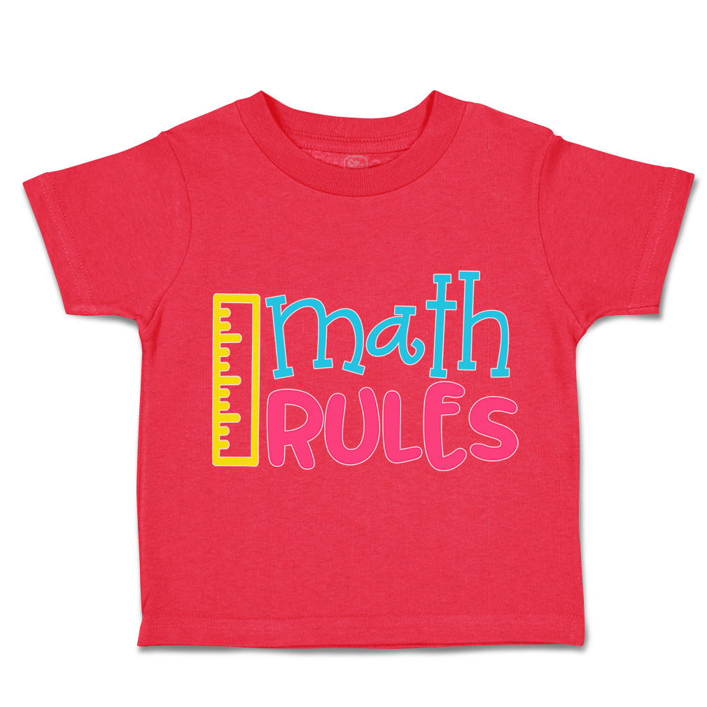 Toddler T-Shirt Math Rules Back to Class Boy & Girl Clothes Grade Baby Funny Tee - Picture 12 of 14