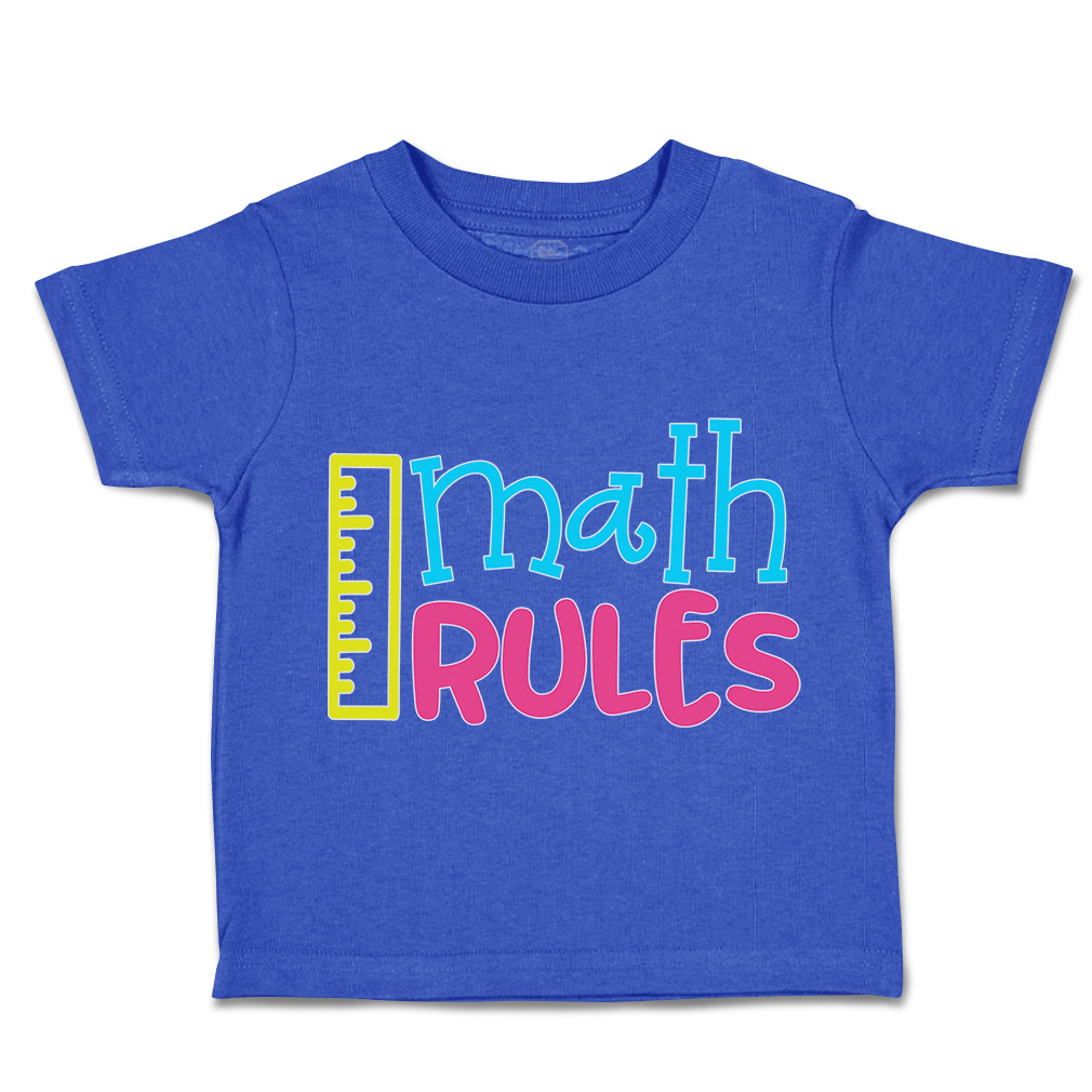 Toddler T-Shirt Math Rules Back to Class Boy & Girl Clothes Grade Baby Funny Tee - Picture 13 of 14