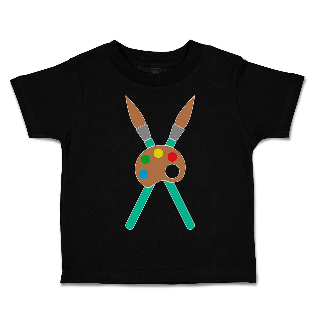 Toddler T-Shirt Paint Brushes with Pallet Back to Class Boy & Girl Clothes - Picture 8 of 14