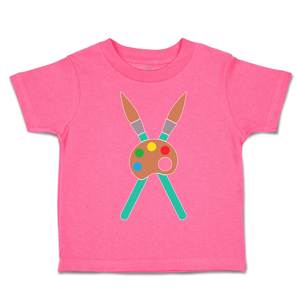 Toddler T-Shirt Paint Brushes with Pallet Back to Class Boy & Girl Clothes - Picture 7 of 14
