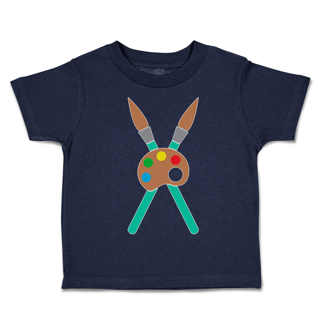 Toddler T-Shirt Paint Brushes with Pallet Back to Class Boy & Girl Clothes - Picture 10 of 14