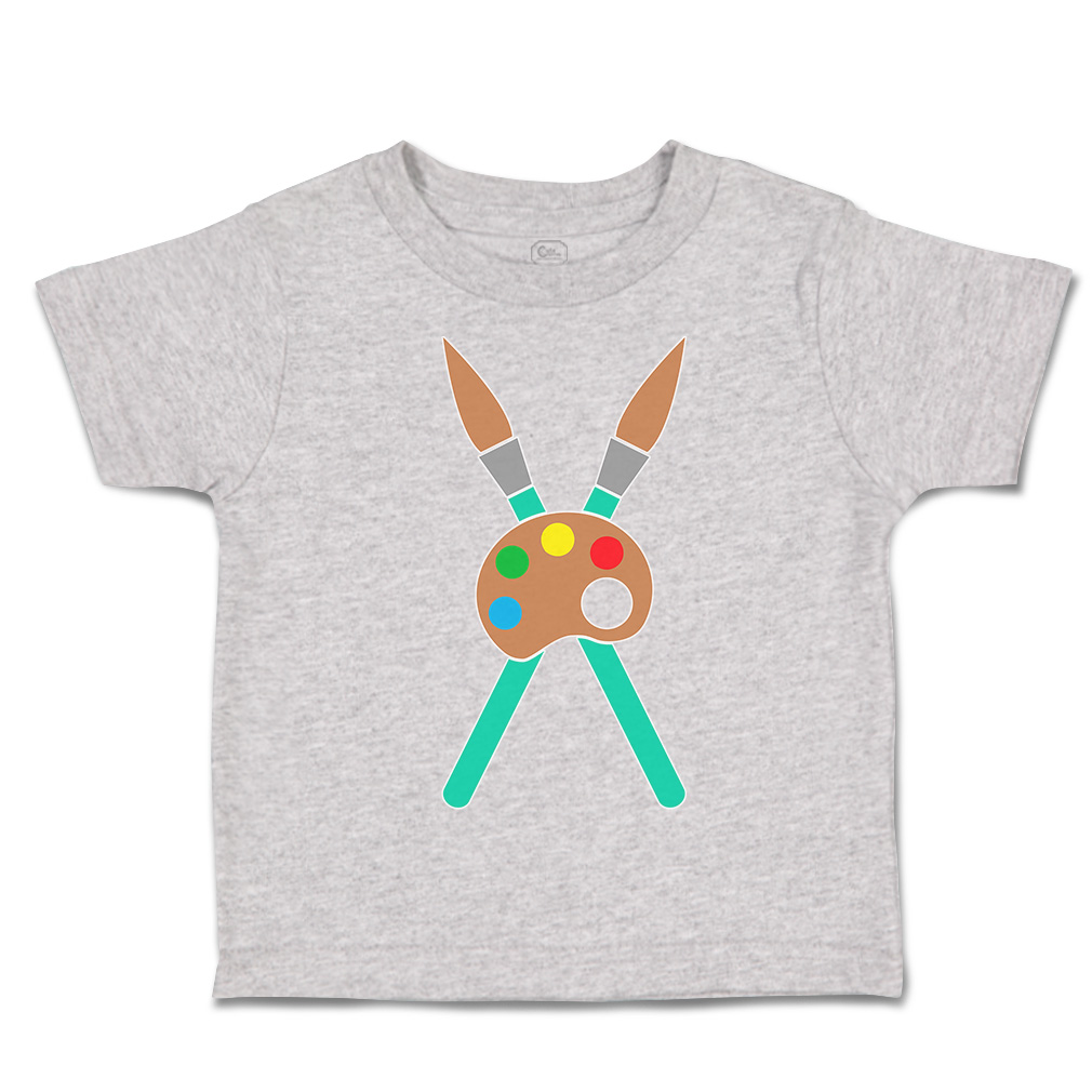 Toddler T-Shirt Paint Brushes with Pallet Back to Class Boy & Girl Clothes - Picture 11 of 14