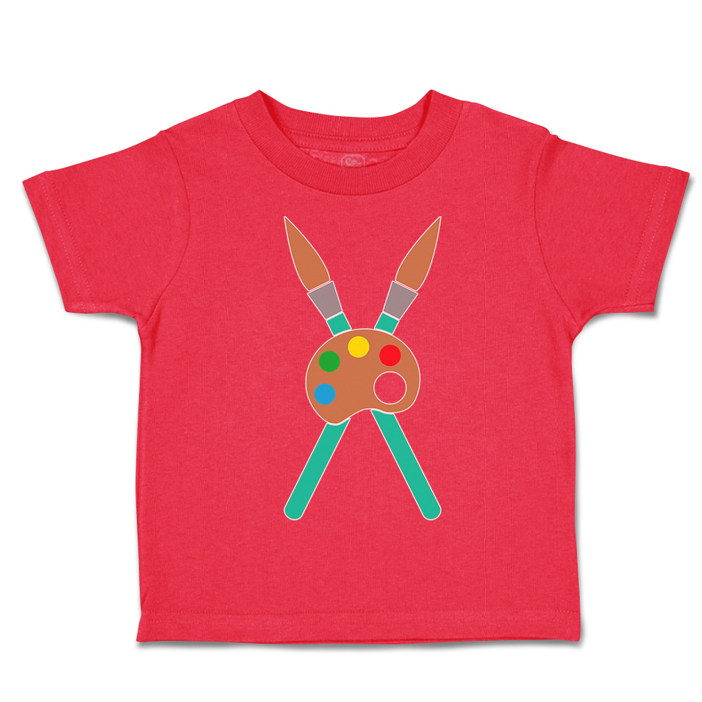 Toddler T-Shirt Paint Brushes with Pallet Back to Class Boy & Girl Clothes - Picture 12 of 14