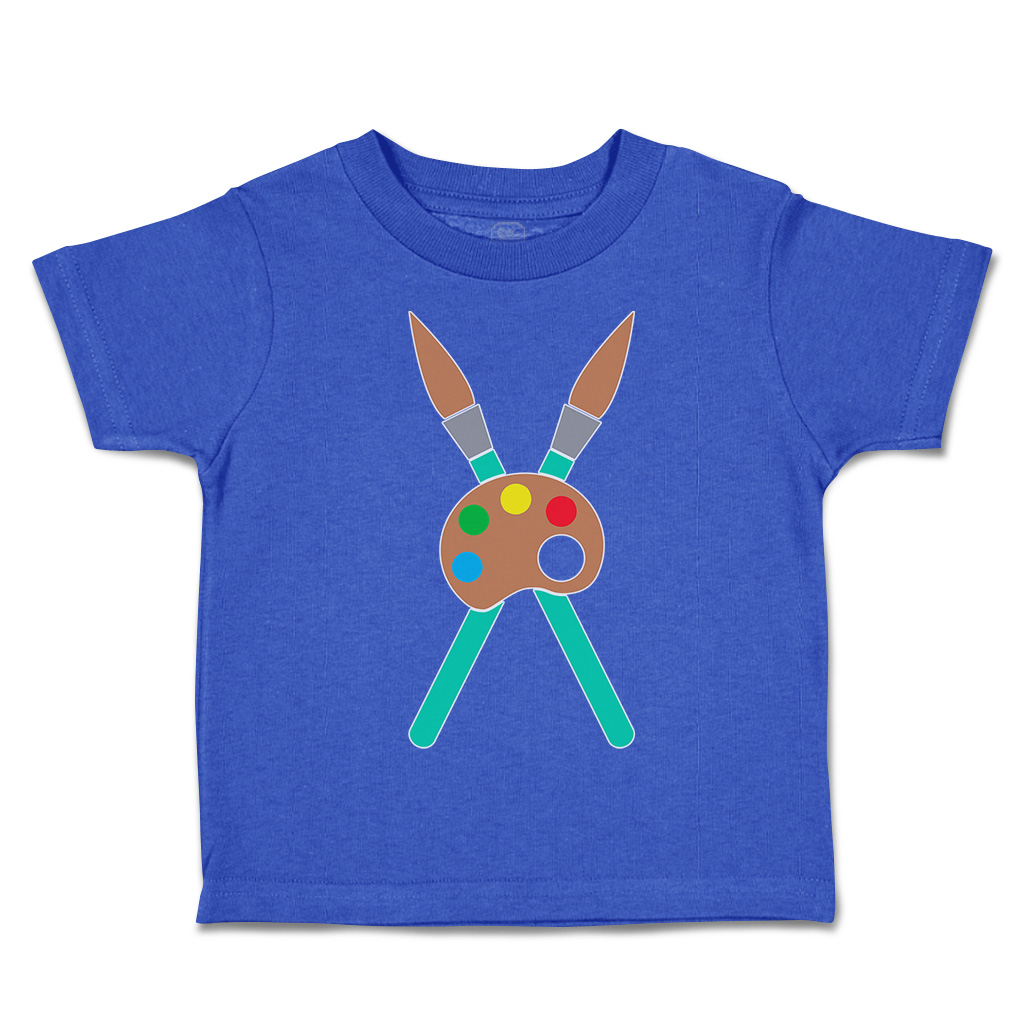 Toddler T-Shirt Paint Brushes with Pallet Back to Class Boy & Girl Clothes - Picture 13 of 14