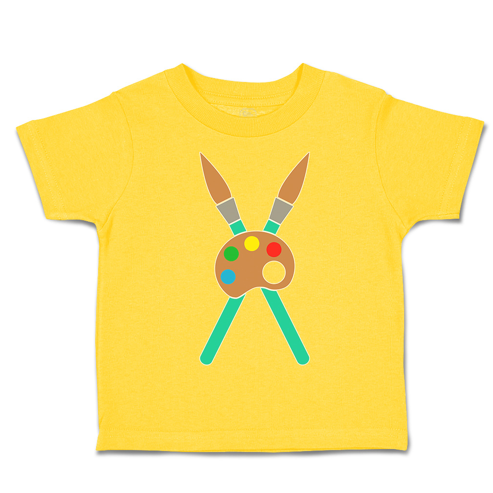 Toddler T-Shirt Paint Brushes with Pallet Back to Class Boy & Girl Clothes - Picture 14 of 14