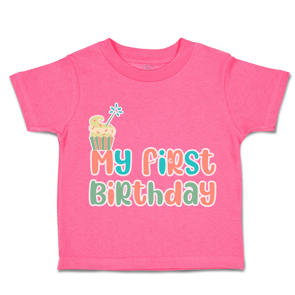 Toddler T-Shirt My First Birthday Style A Cotton Sparks Boy & Girl Clothes Love - Picture 7 of 18
