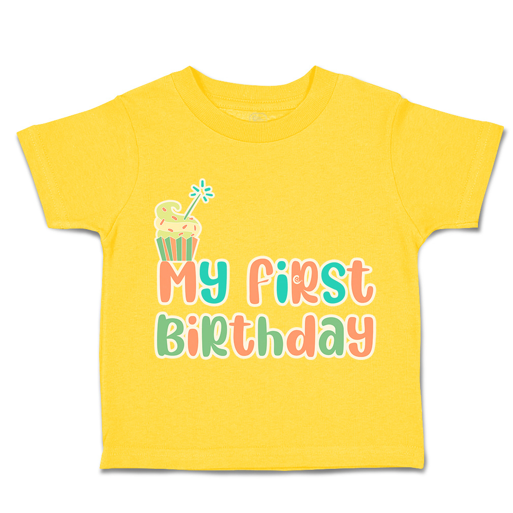 Toddler T-Shirt My First Birthday Style A Cotton Sparks Boy & Girl Clothes Love - Picture 14 of 18