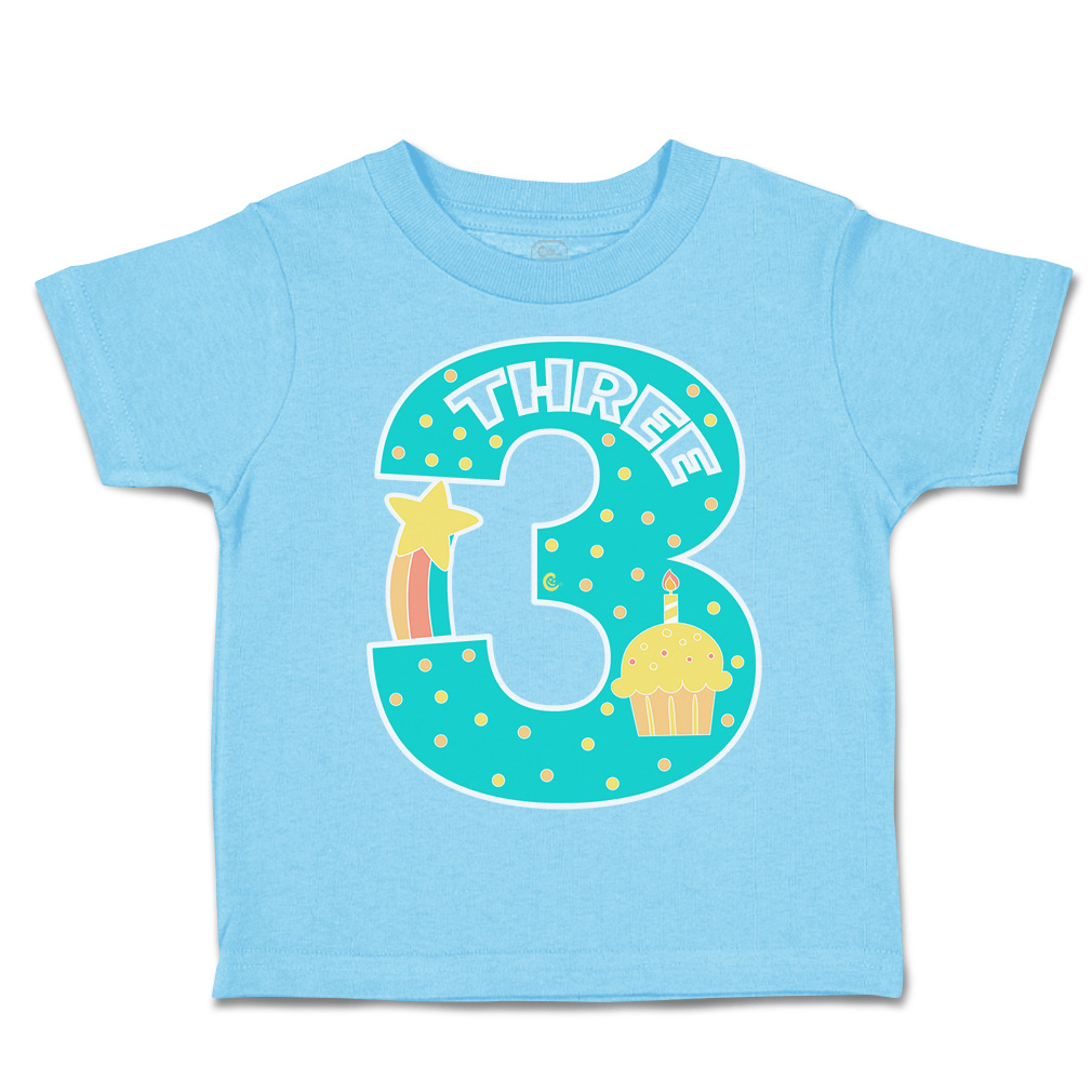 Toddler T-Shirt Birthday 3 Cotton Candles Boy & Girl Clothes Star Baby Funny Tee - Picture 15 of 18