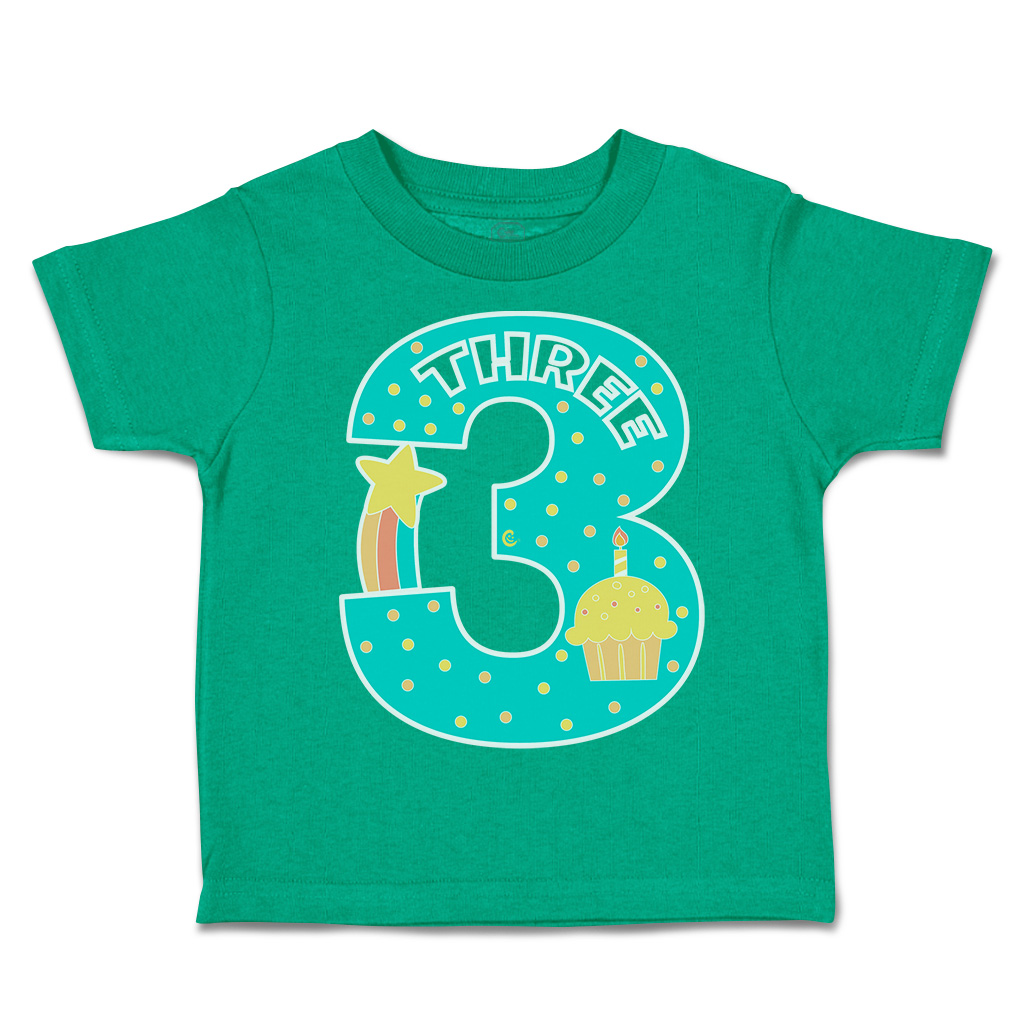 Toddler T-Shirt Birthday 3 Cotton Candles Boy & Girl Clothes Star Baby Funny Tee - Picture 9 of 18