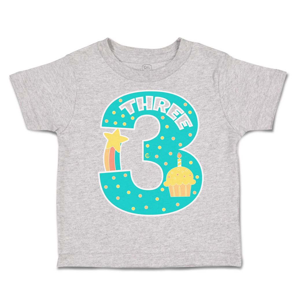 Toddler T-Shirt Birthday 3 Cotton Candles Boy & Girl Clothes Star Baby Funny Tee - Picture 11 of 18
