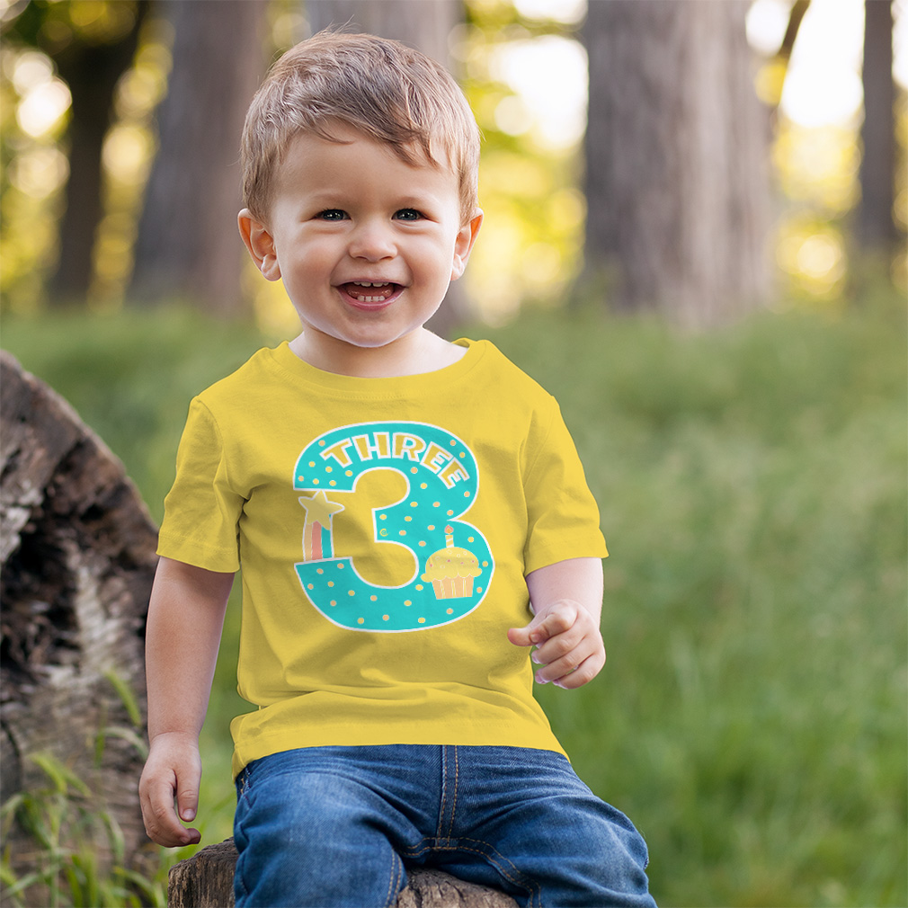 Toddler T-Shirt Birthday 3 Cotton Candles Boy & Girl Clothes Star Baby Funny Tee - Picture 4 of 18