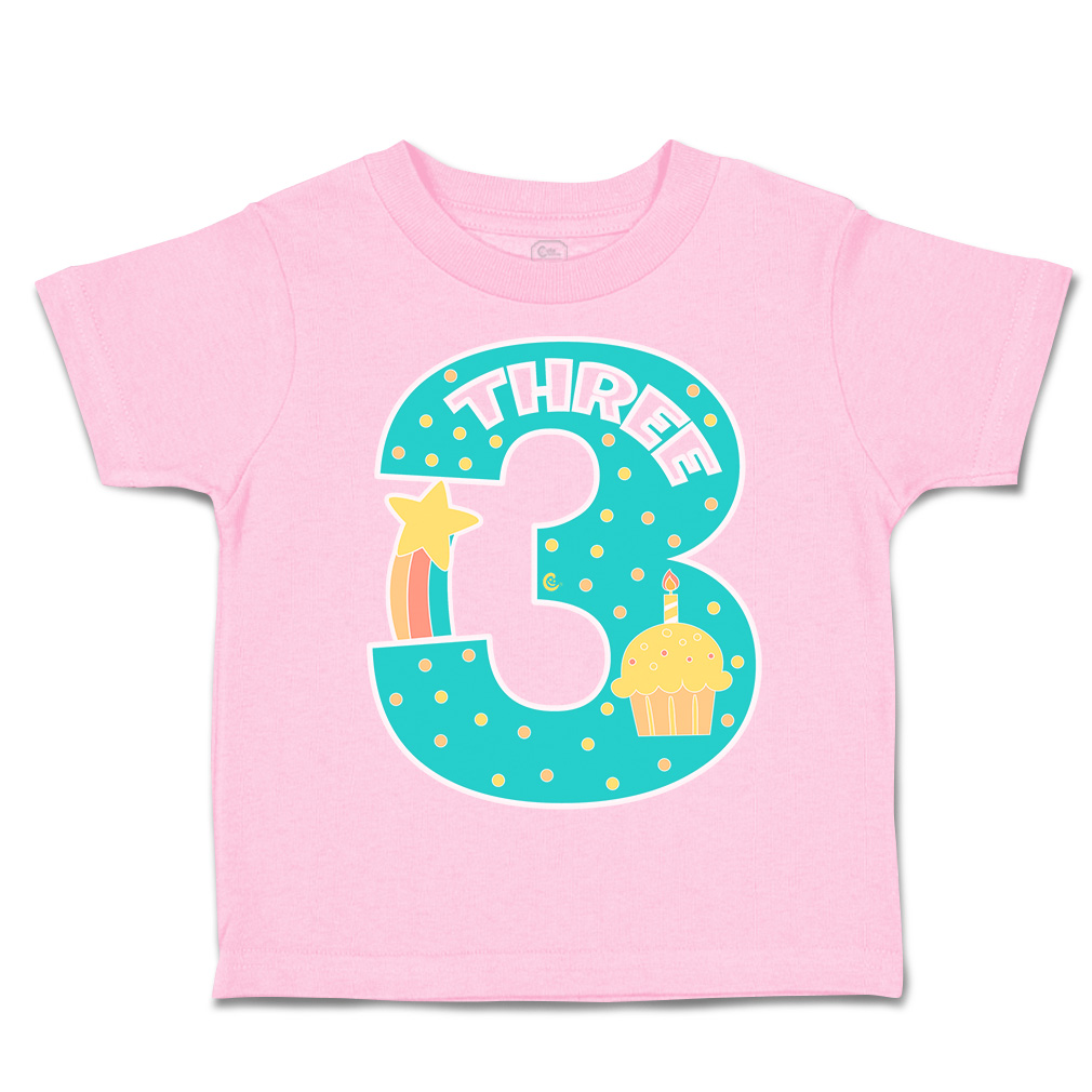 Toddler T-Shirt Birthday 3 Cotton Candles Boy & Girl Clothes Star Baby Funny Tee - Picture 18 of 18
