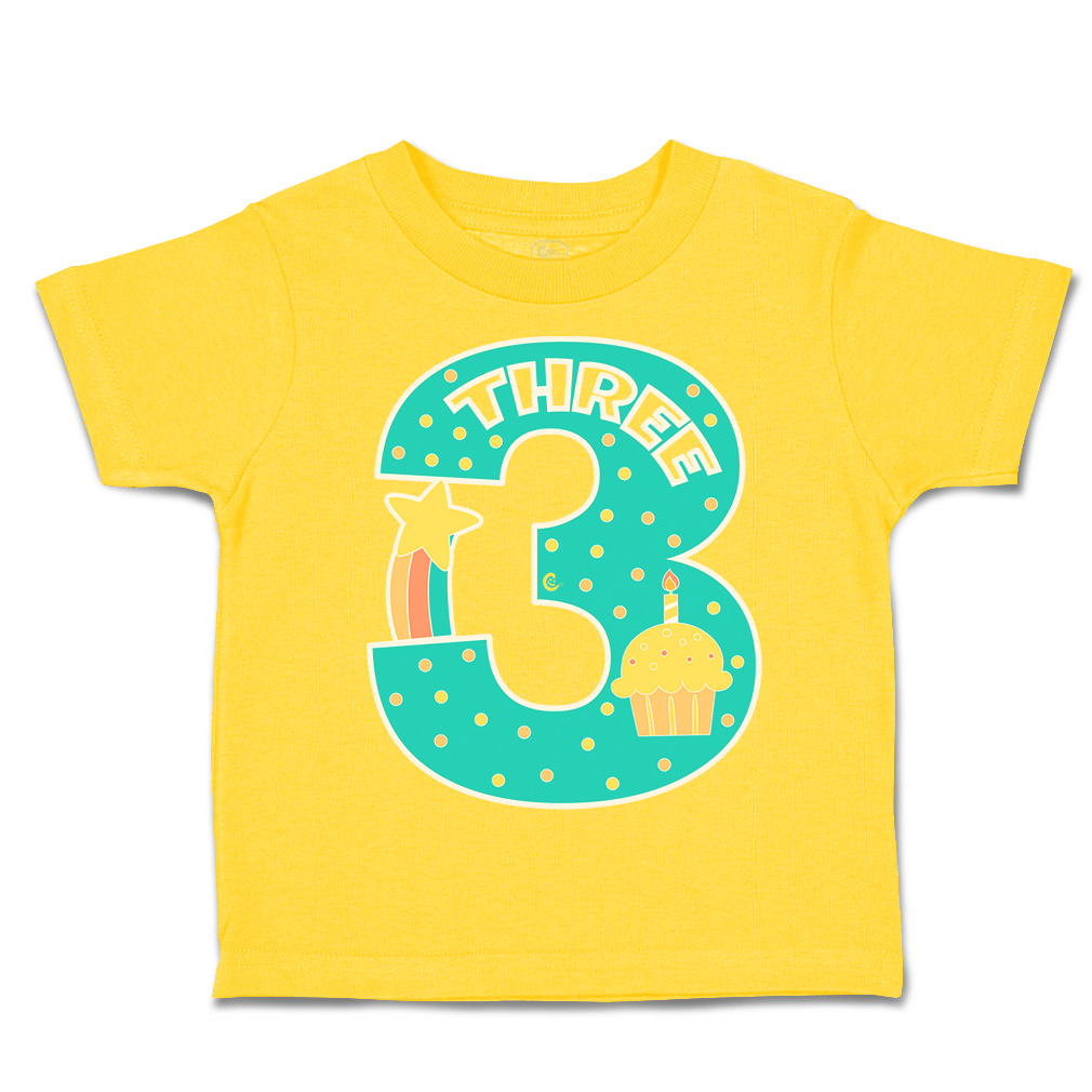 Toddler T-Shirt Birthday 3 Cotton Candles Boy & Girl Clothes Star Baby Funny Tee - Picture 14 of 18