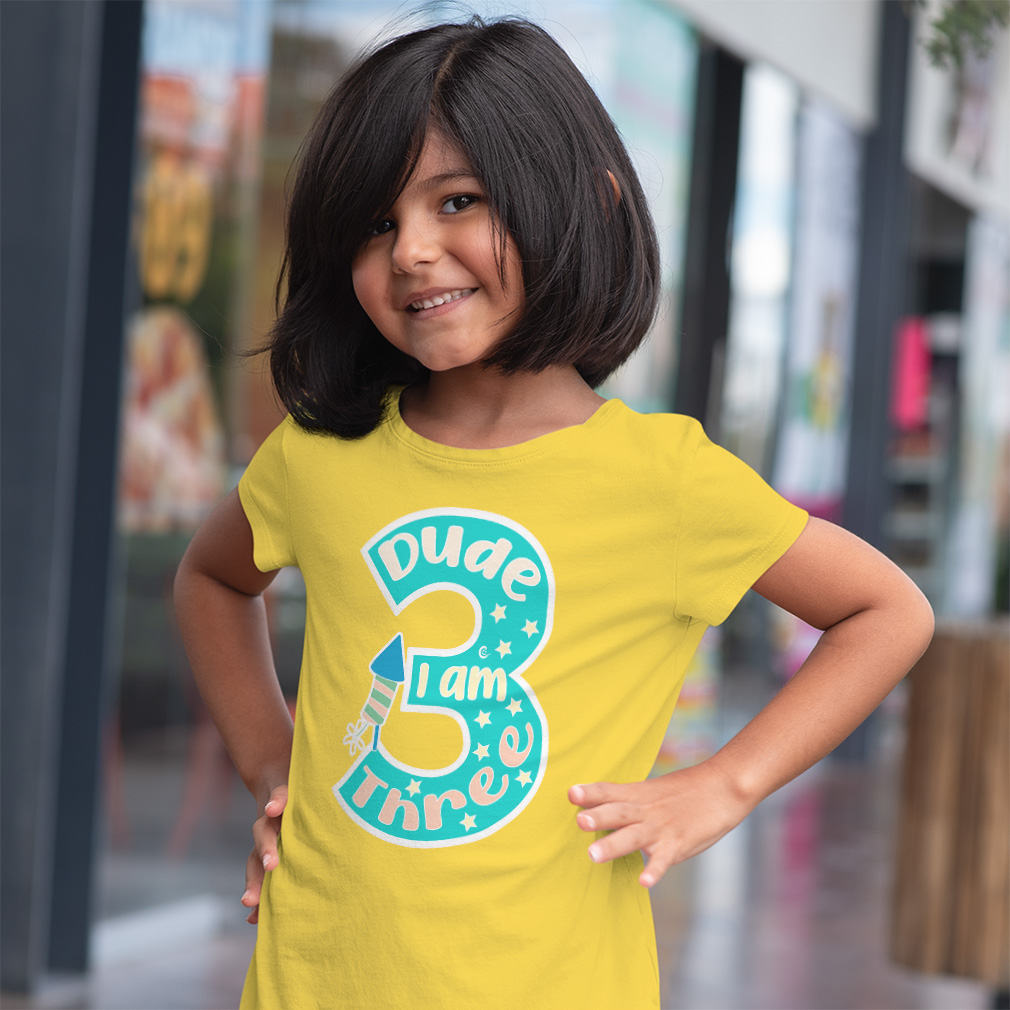 Toddler T-Shirt Dude I Am 3 Cotton Fireworks Boy & Girl Clothes Baby Funny Tee - Picture 2 of 18