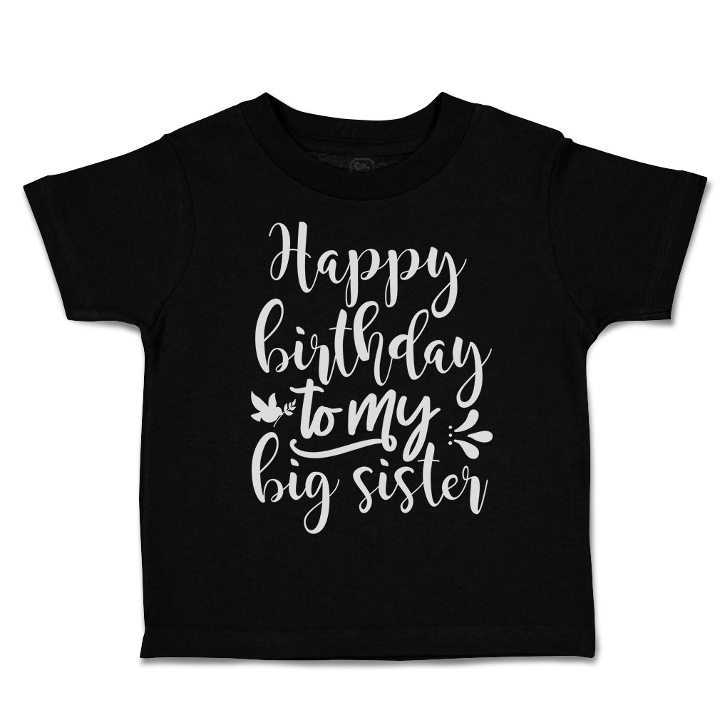 Toddler T-Shirt Happy Birthday to My Big Sister Birds Leaves Cotton Bird Clothes - Picture 8 of 18