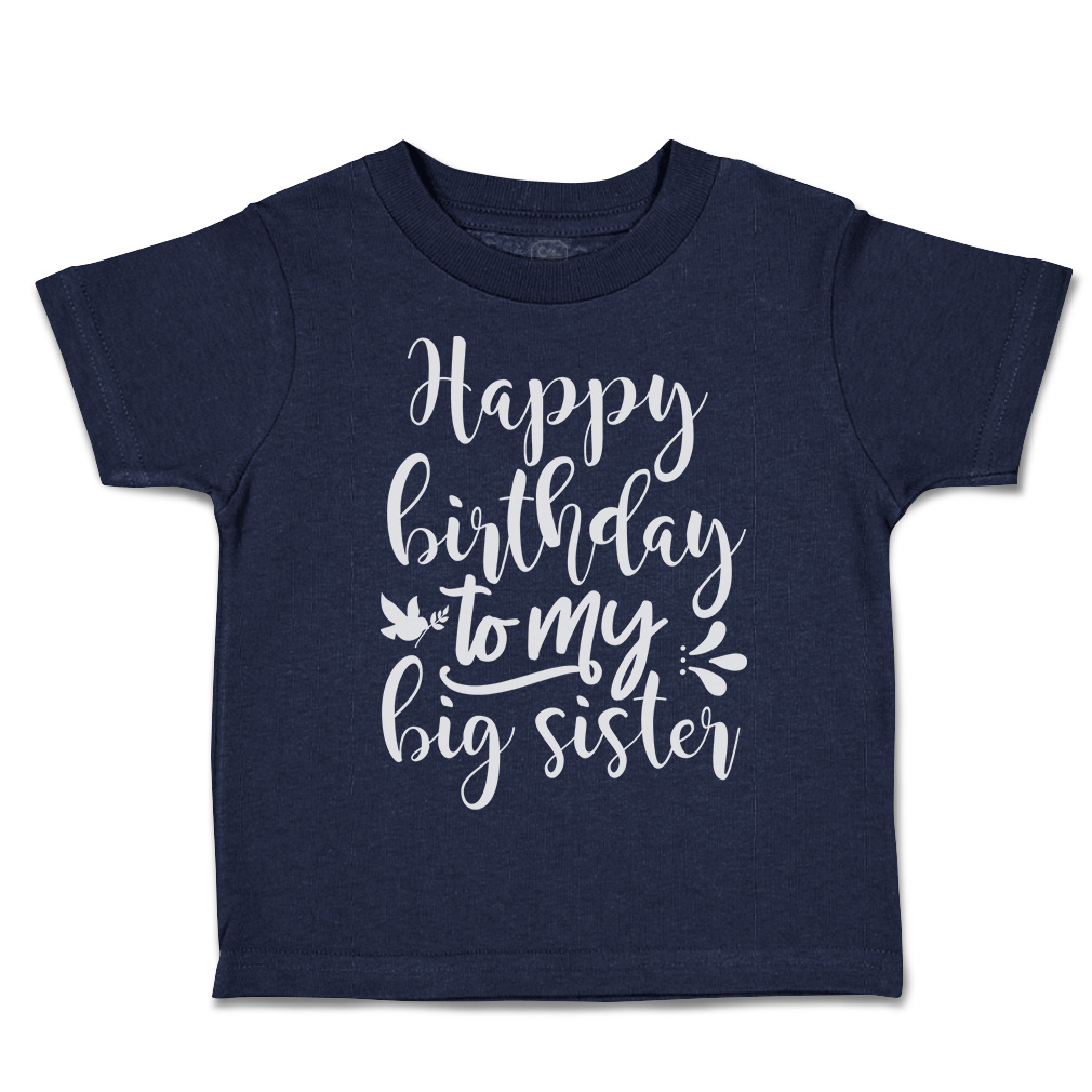 Toddler T-Shirt Happy Birthday to My Big Sister Birds Leaves Cotton Bird Clothes - Picture 10 of 18