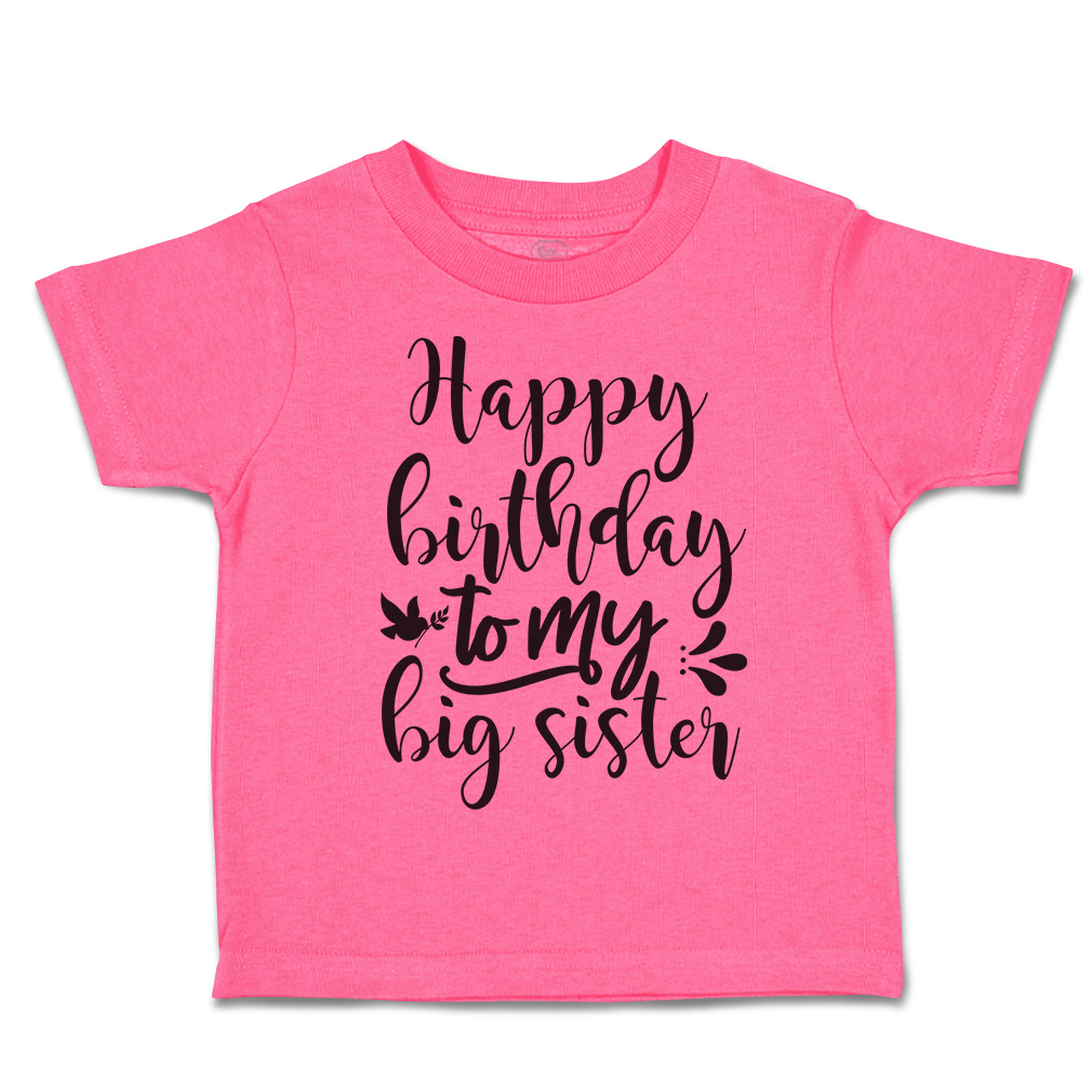 Toddler T-Shirt Happy Birthday to My Big Sister Birds Leaves Cotton Bird Clothes - Picture 7 of 18