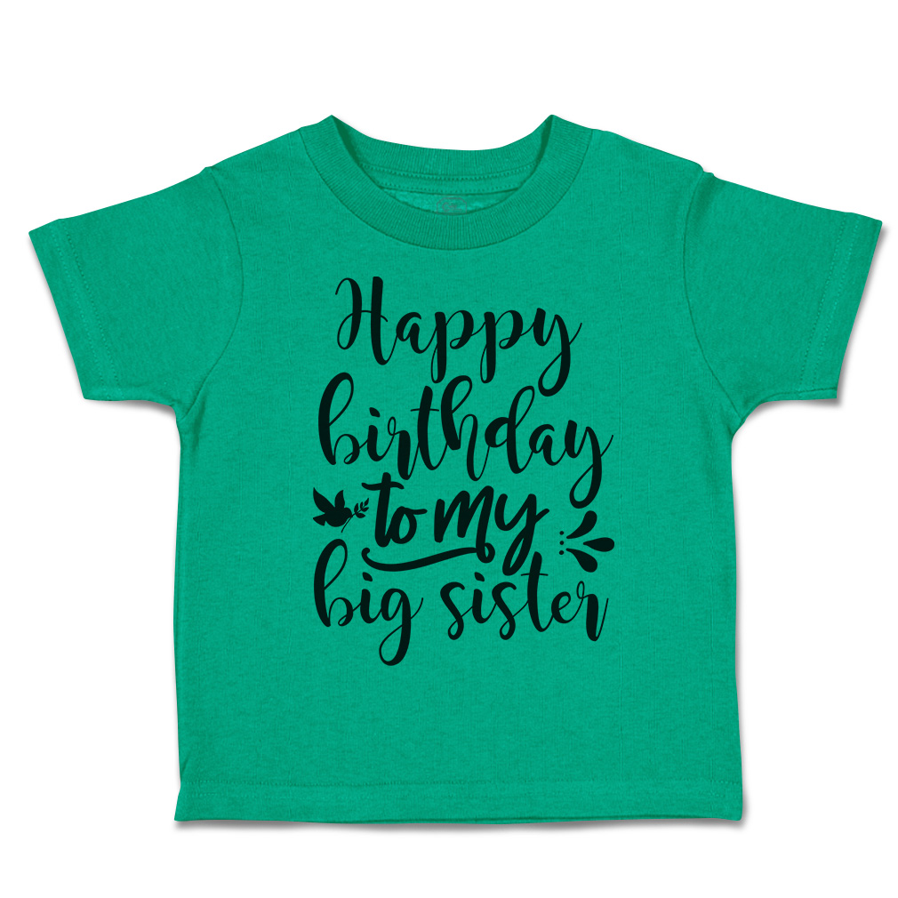 Toddler T-Shirt Happy Birthday to My Big Sister Birds Leaves Cotton Bird Clothes - Picture 9 of 18