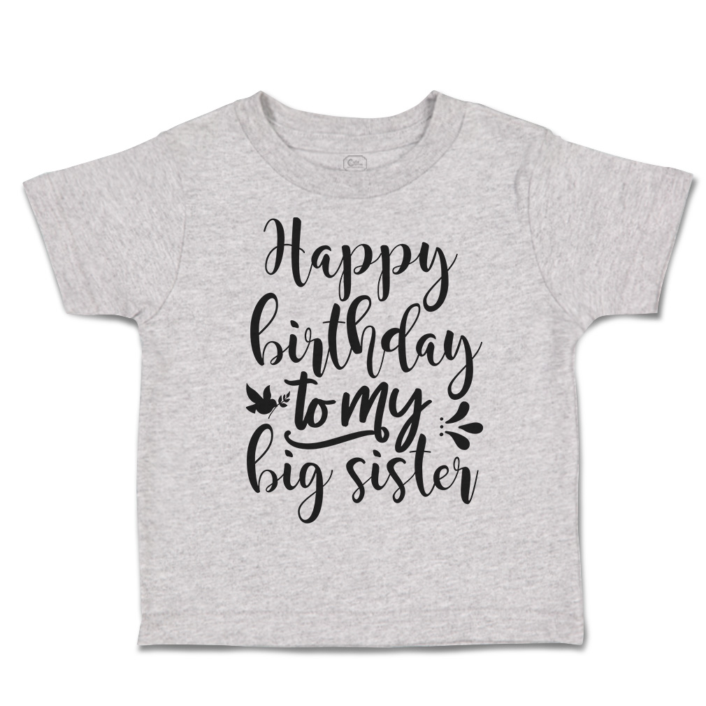 Toddler T-Shirt Happy Birthday to My Big Sister Birds Leaves Cotton Bird Clothes - Picture 11 of 18