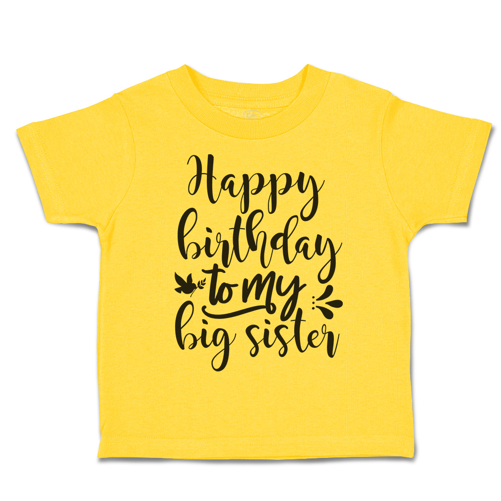 Toddler T-Shirt Happy Birthday to My Big Sister Birds Leaves Cotton Bird Clothes - Picture 14 of 18