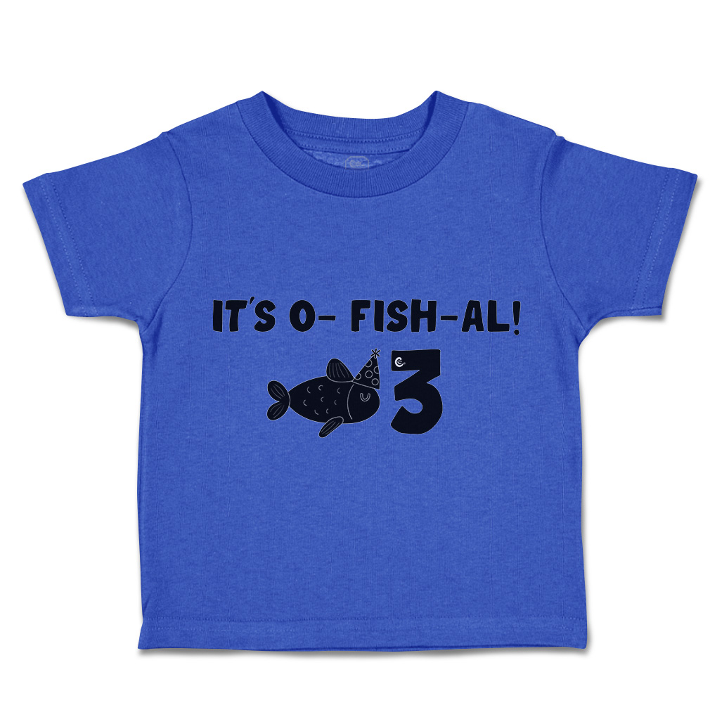 Toddler T-Shirt It Is A Fish All 3 Birthday Cap Style A Cotton Sea Life Clothes - Picture 13 of 18