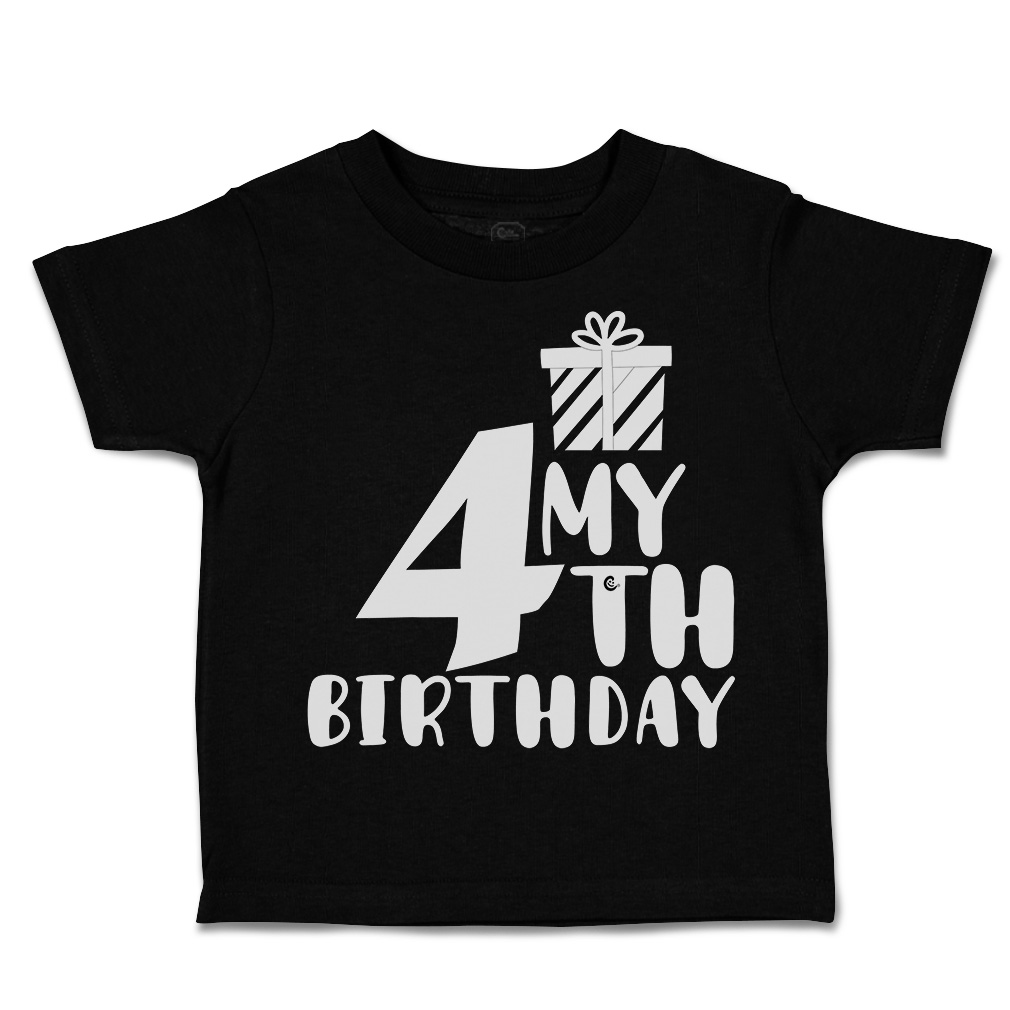 Toddler T-Shirt My Fourth Birthday Gifts Style A Cotton Cakes Boy & Girl Clothes - Picture 8 of 18