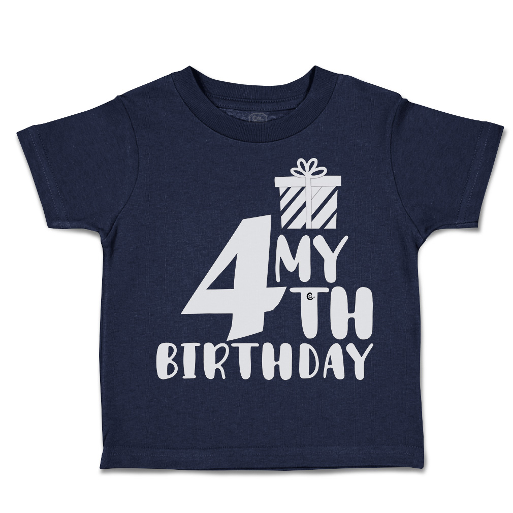 Toddler T-Shirt My Fourth Birthday Gifts Style A Cotton Cakes Boy & Girl Clothes - Picture 10 of 18