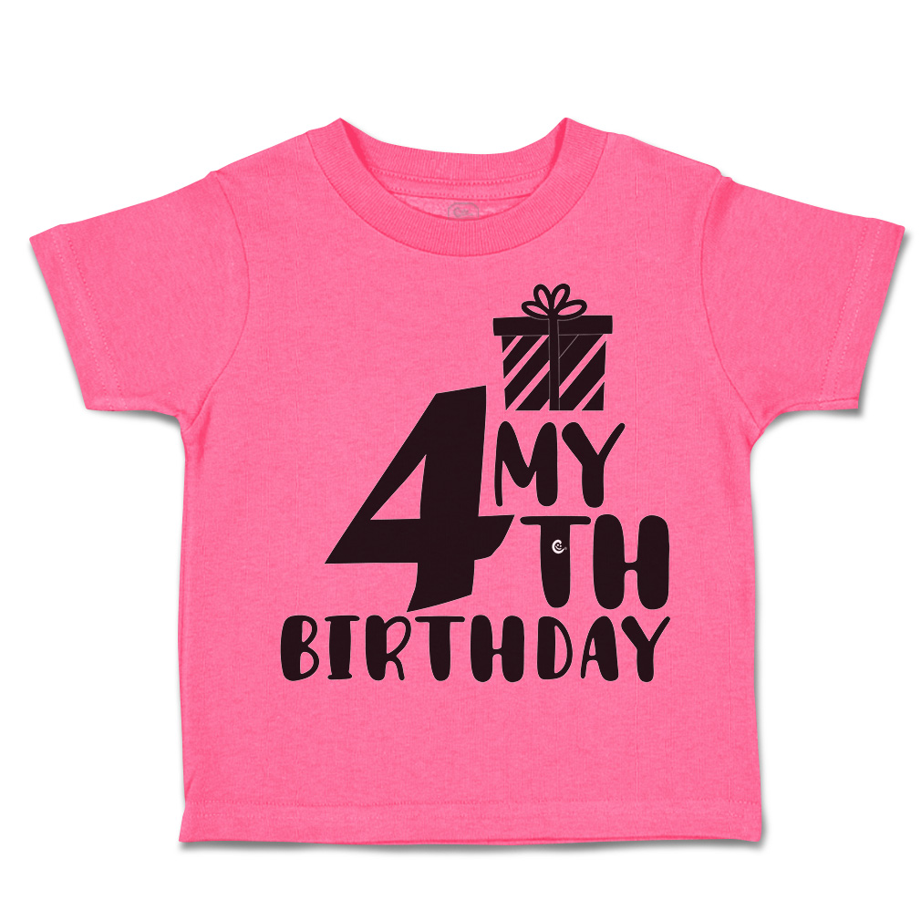 Toddler T-Shirt My Fourth Birthday Gifts Style A Cotton Cakes Boy & Girl Clothes - Picture 7 of 18