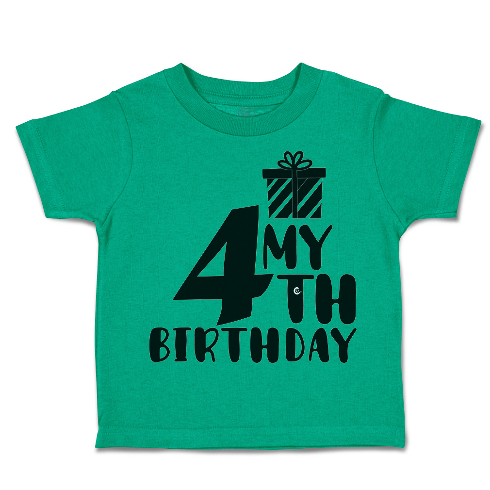 Toddler T-Shirt My Fourth Birthday Gifts Style A Cotton Cakes Boy & Girl Clothes - Picture 9 of 18