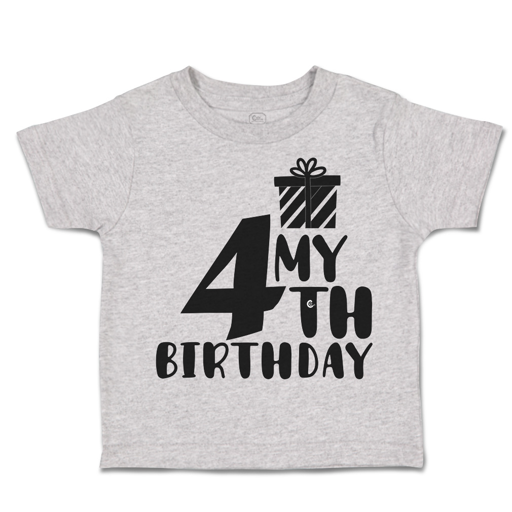 Toddler T-Shirt My Fourth Birthday Gifts Style A Cotton Cakes Boy & Girl Clothes - Picture 11 of 18