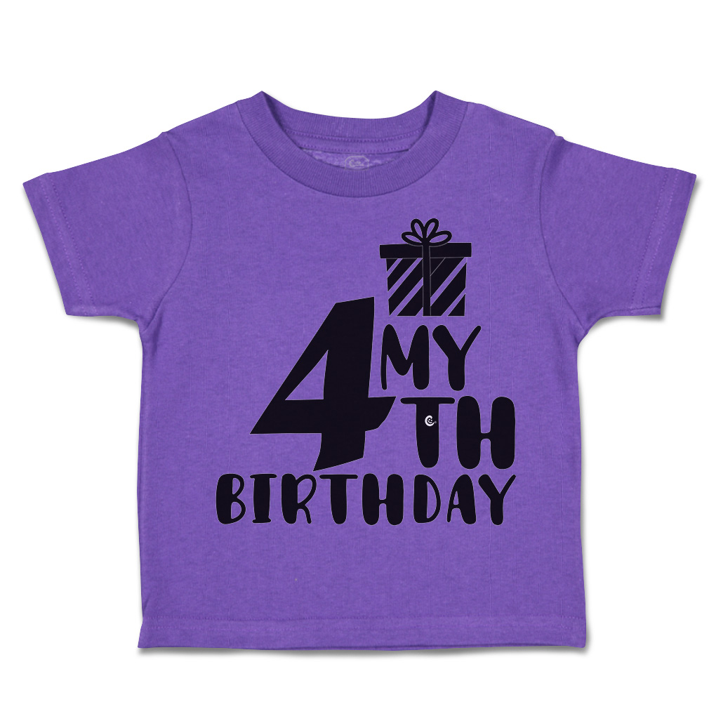 Toddler T-Shirt My Fourth Birthday Gifts Style A Cotton Cakes Boy & Girl Clothes - Picture 17 of 18