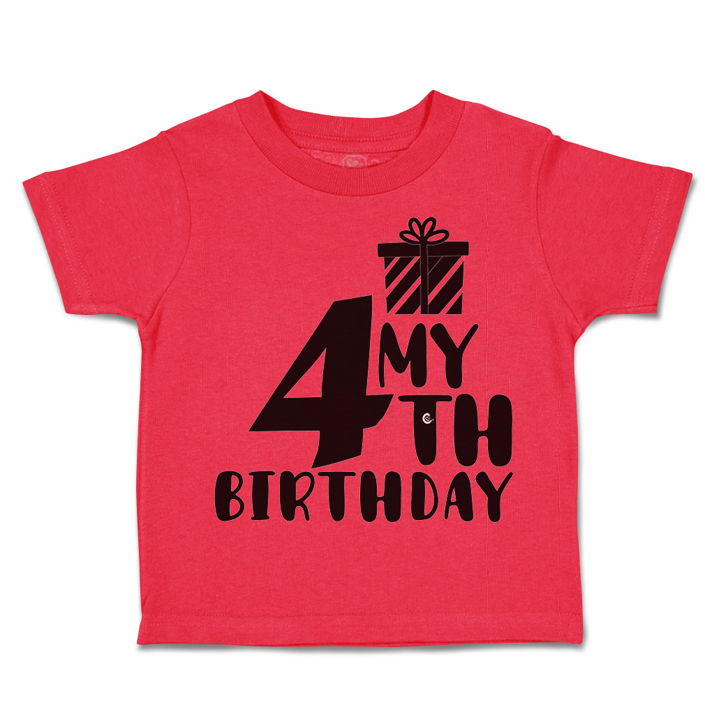 Toddler T-Shirt My Fourth Birthday Gifts Style A Cotton Cakes Boy & Girl Clothes - Picture 12 of 18