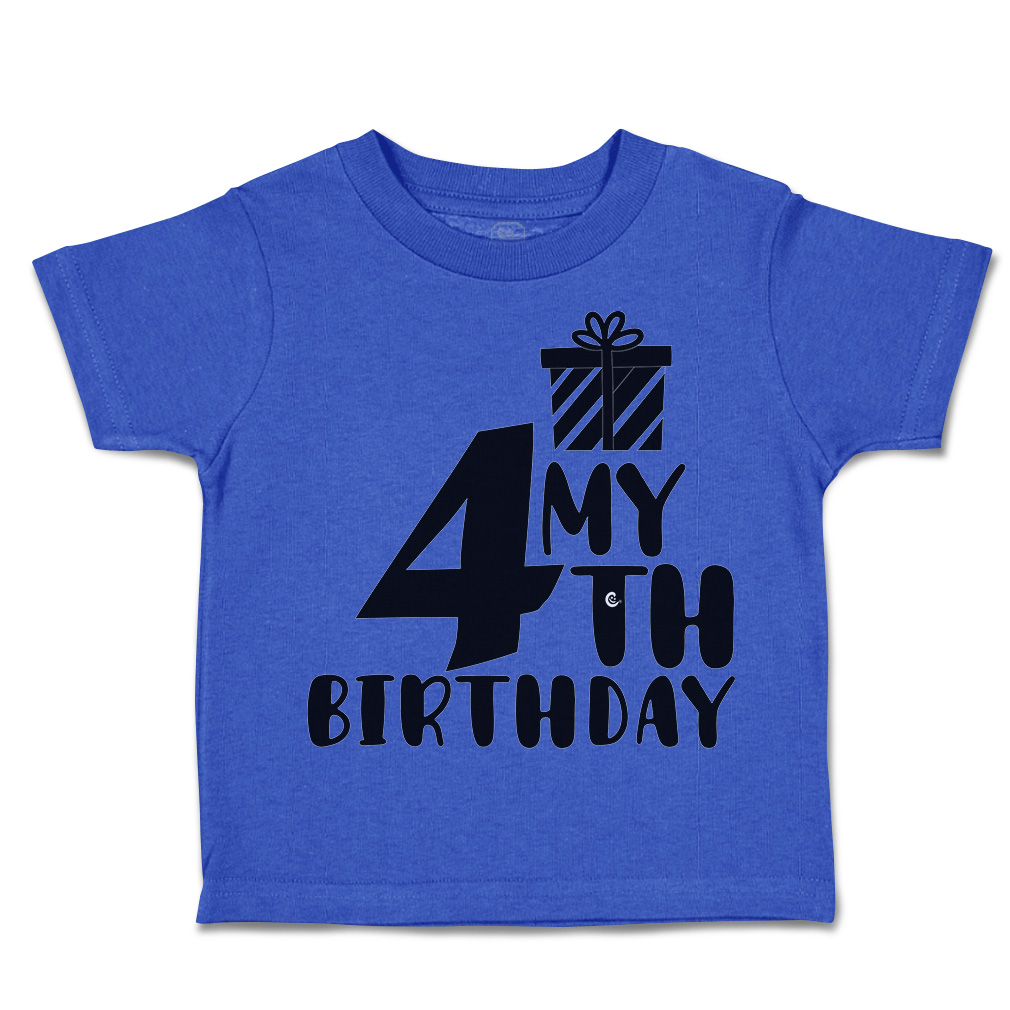 Toddler T-Shirt My Fourth Birthday Gifts Style A Cotton Cakes Boy & Girl Clothes - Picture 13 of 18