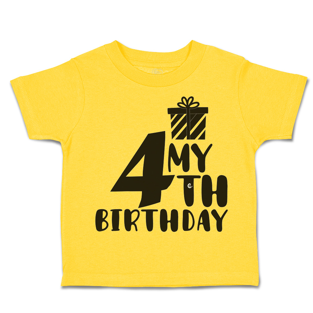 Toddler T-Shirt My Fourth Birthday Gifts Style A Cotton Cakes Boy & Girl Clothes - Picture 14 of 18