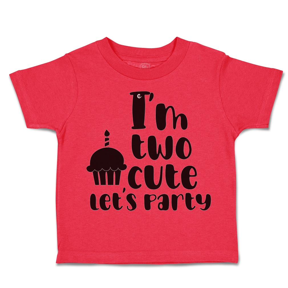 Toddler T-Shirt I Am 2 Cute Let Us Party Cakes Style A Cakes Boy & Girl Clothes - Picture 12 of 18