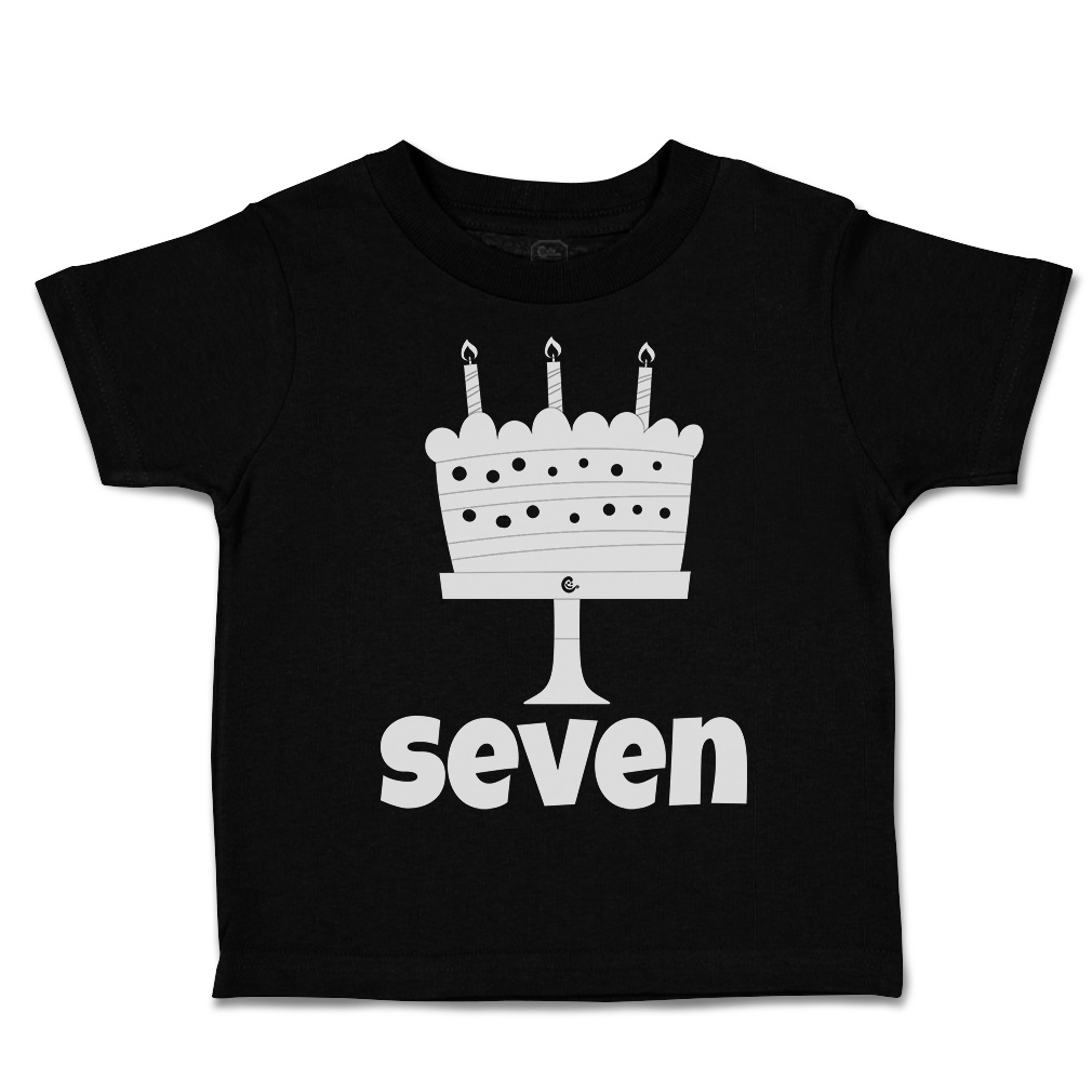 Toddler T-Shirt 7 Birthday Cake Celebrate Boy & Girl Clothes Baby Funny Tee - Picture 8 of 18